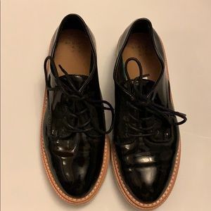 Shiny Black Oxfords White soles